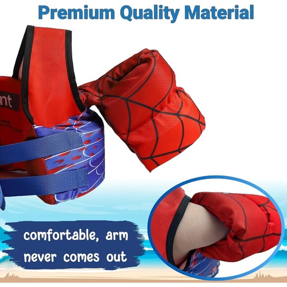 Spiderman Boys Pool Jumper Arm Floatie Swim Vest, Kids/Toddler 22-66 Lbs NEW - Picture 3 of 4